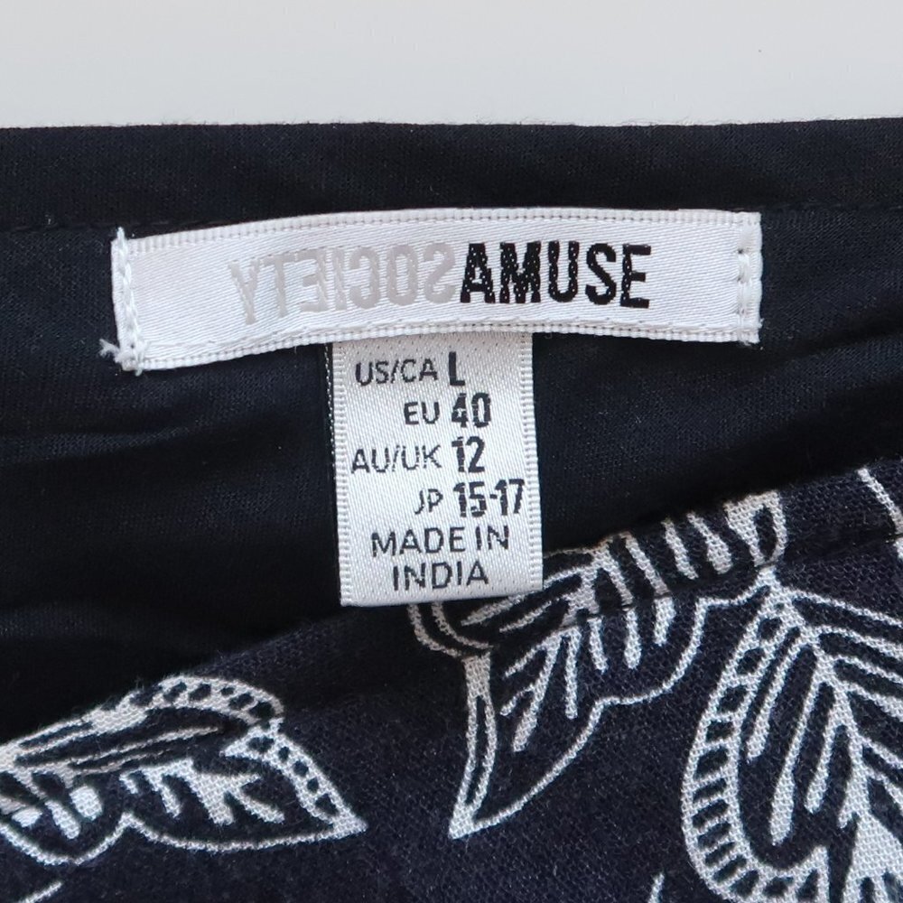 Amuse Society Black & White Floral Asymmetric Cold Shoulder Maxi Dress Large L - Picture 12 of 14